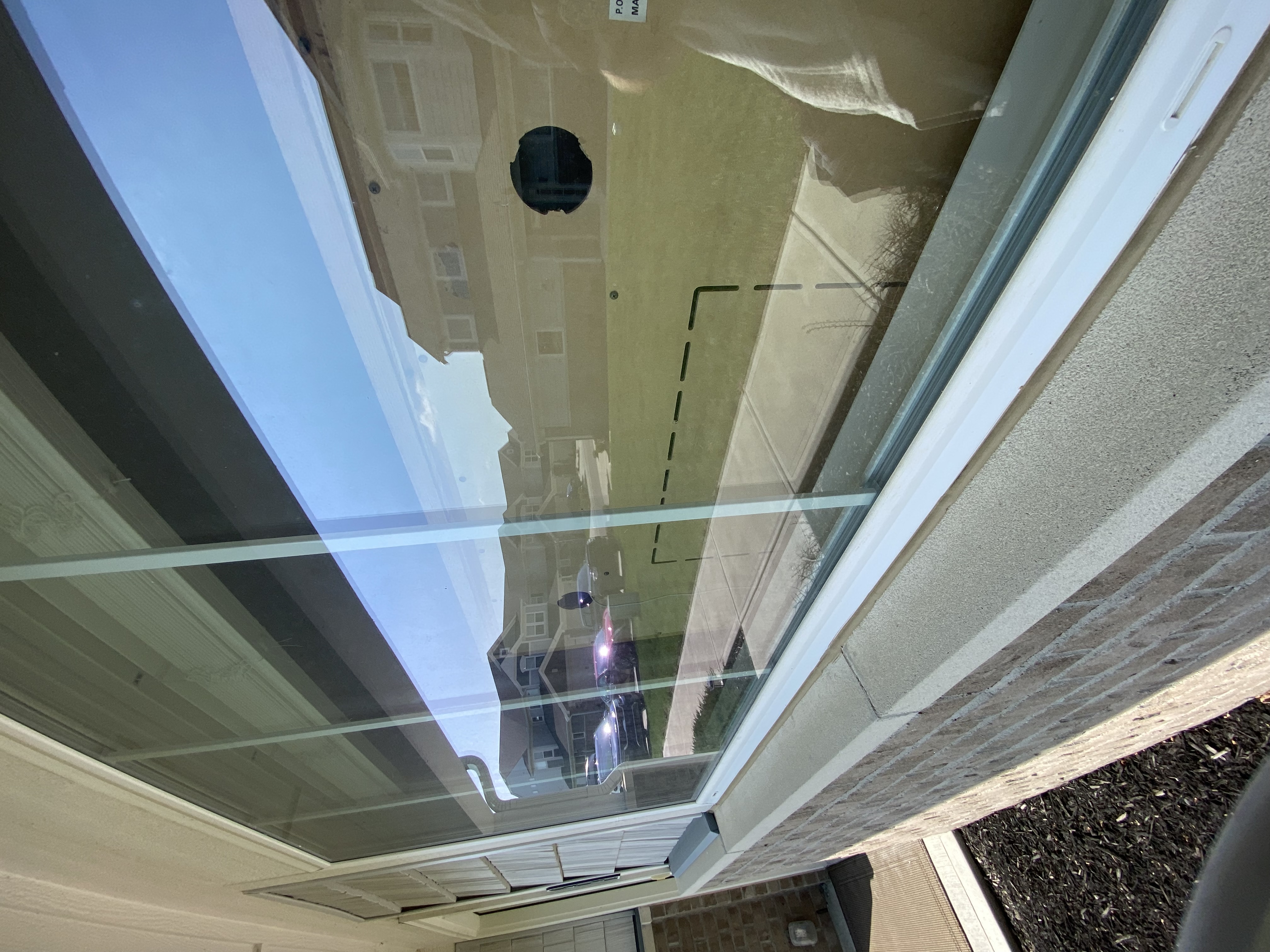 Dirty picture window before cleaning