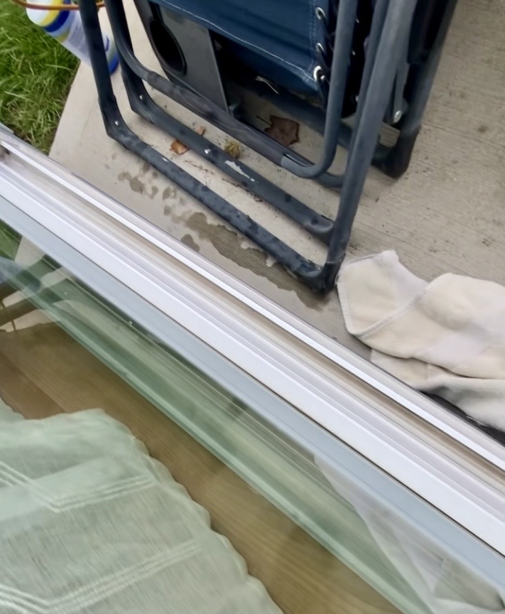 Clean window track detail after service
