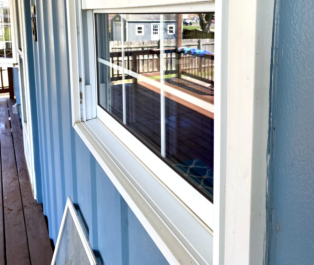 After: window tracks and sill cleaned in Franklin, Ohio