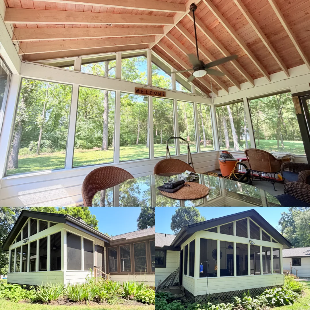 Completed screened porch rescreening project in Lebanon, Ohio